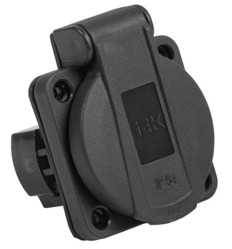 Розетка кабельная встраиваемая IEK Magnum РП14-3 16А 2Р+E 230В IР54 черный картинка 
